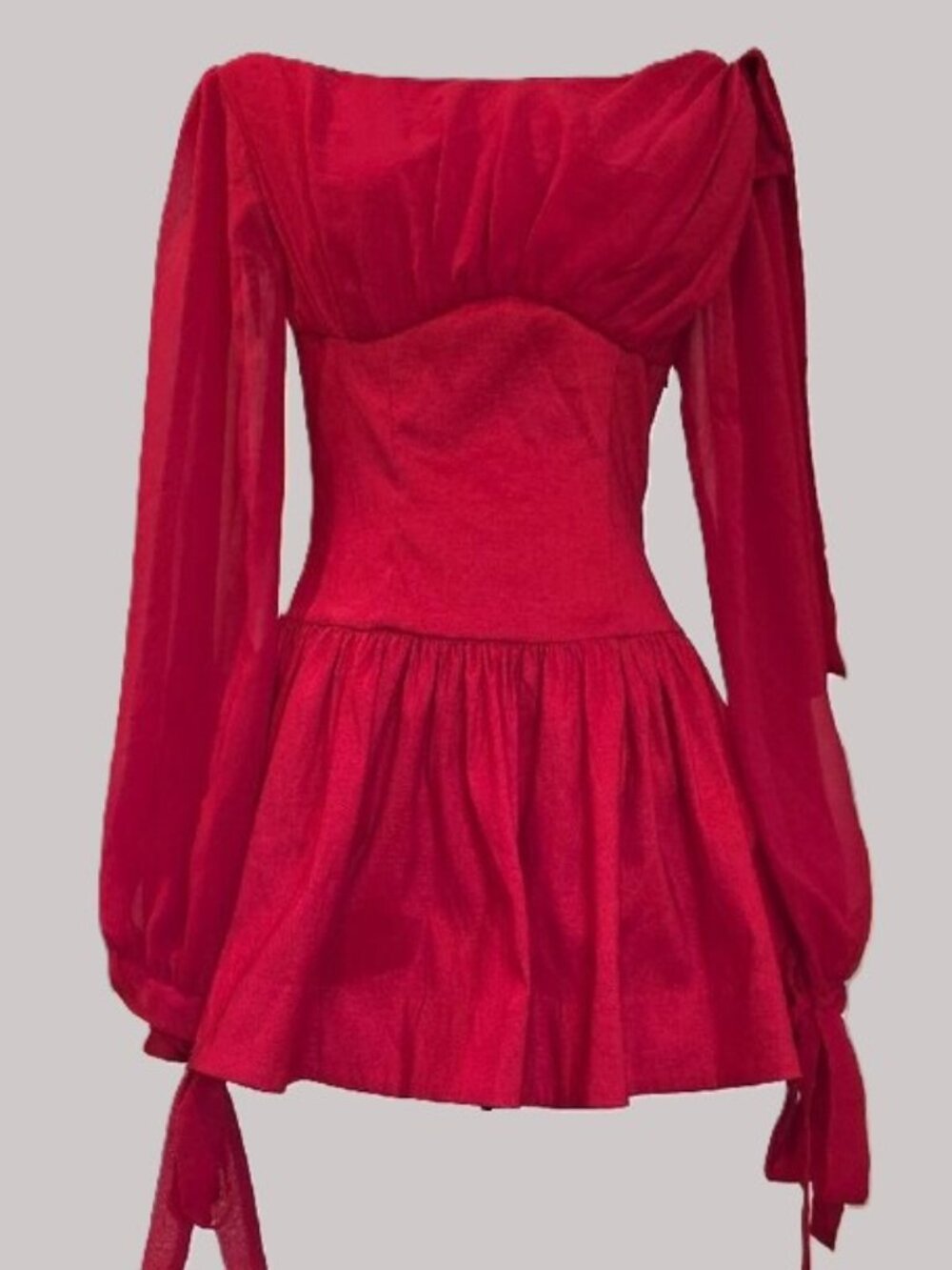 NEW $269 FOR LOVE AND LEMONS LUCIA RED MINI DRESS SIZE S - Picture 3 of 12